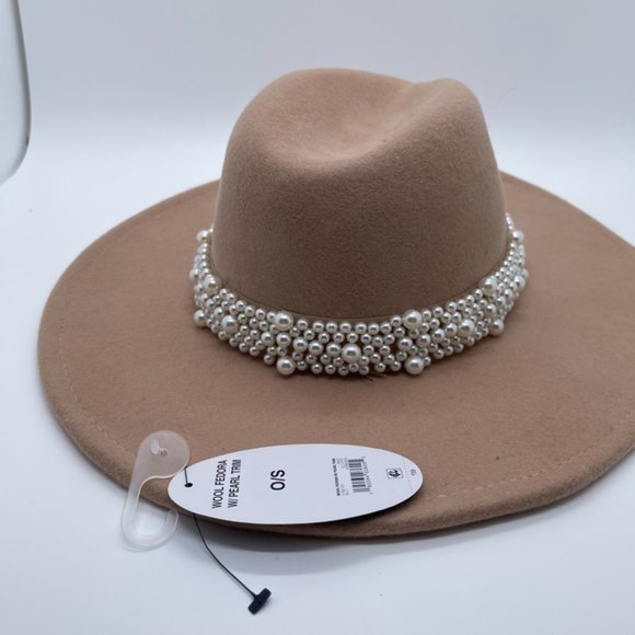 2 Wool Fedora with pearl Trim Women\'s Adjustable Hats main image 5